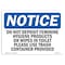Signmission OSHA Notice, 5" Height, Do Not Deposit Feminine Hygiene Products Sign, 7" X 5", Landscape OS-NS-D-57-L-11141 - alternate 1